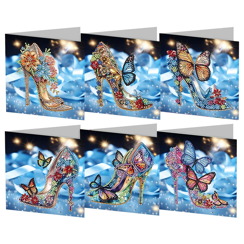 4/6/8/12PCS Diamond Painting Greeting Cards DIY 5D Christmas Collections Festival Cards