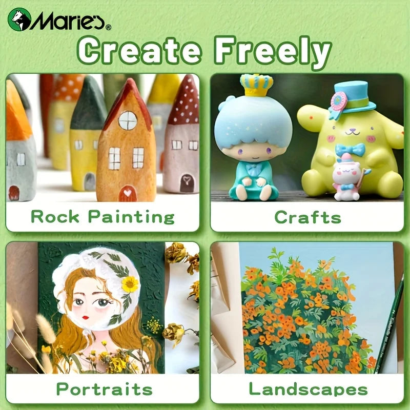 Gouache Paint Set 36 Colors 12mL/0.4oz, Professional Tempera for Canvas, Paper