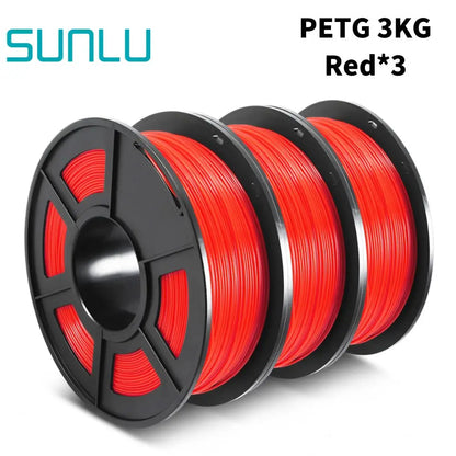 SUNLU PETG 3D Filament 1KG 3 Rolls 1.75mm +/-0.02MM 3D Printing Neatly Wound Vacuum Packing