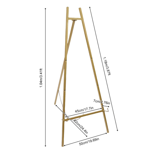 2 Tall Steel Pipe Floor Easel Stand Large Gold