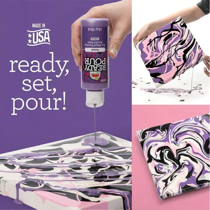Apple Barrel Pre-Mixed Pouring Acrylic Craft Paint Set, 4 Pieces, Cosmic, 4 fl oz each