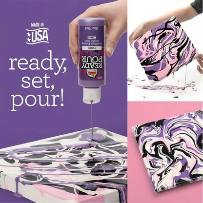 Apple Barrel Pre-Mixed Pouring Acrylic Craft Paint Set, 4 Pieces, Cosmic, 4 fl oz each