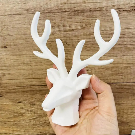 DIY 3D Elk Head Silicone Mold For Creative Christmas Candle Making Clay Fondant
