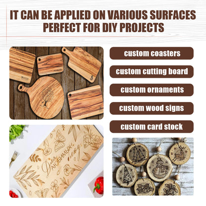 3/6/9Pcs Burning Scorch Pen Marker Wooden Branding Coaster Cutting Board Pyrograph