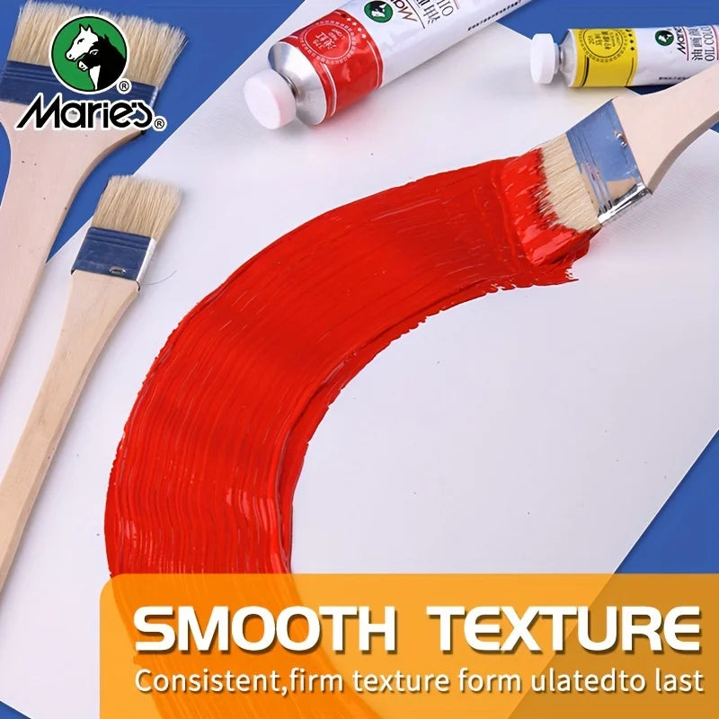 19 pcs Marie's Oil Paint Kit, 12ml/0.42oz Oil-Based Pigment & 7pcs Brushes, Professional Art Supplies Set