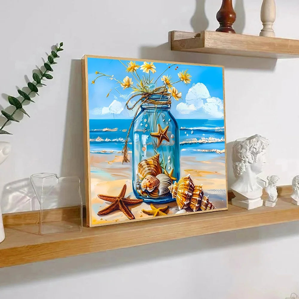 Starfish DIY Art Paint By Numbers Kit Hand Painted On Canvas
