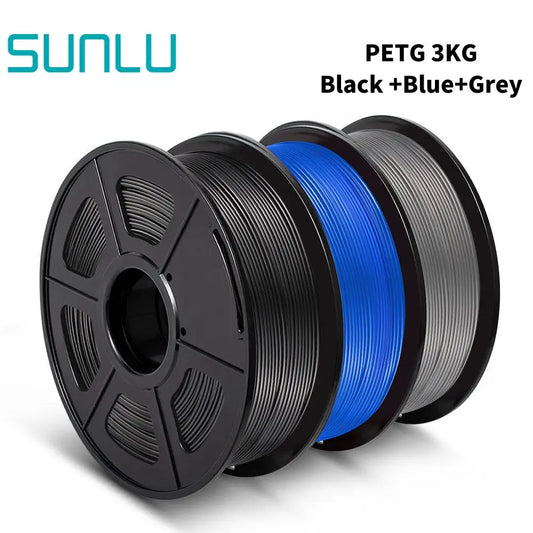 SUNLU PETG 3D Filament 1KG 3 Rolls 1.75mm +/-0.02MM 3D Printing Neatly Wound Vacuum Packing
