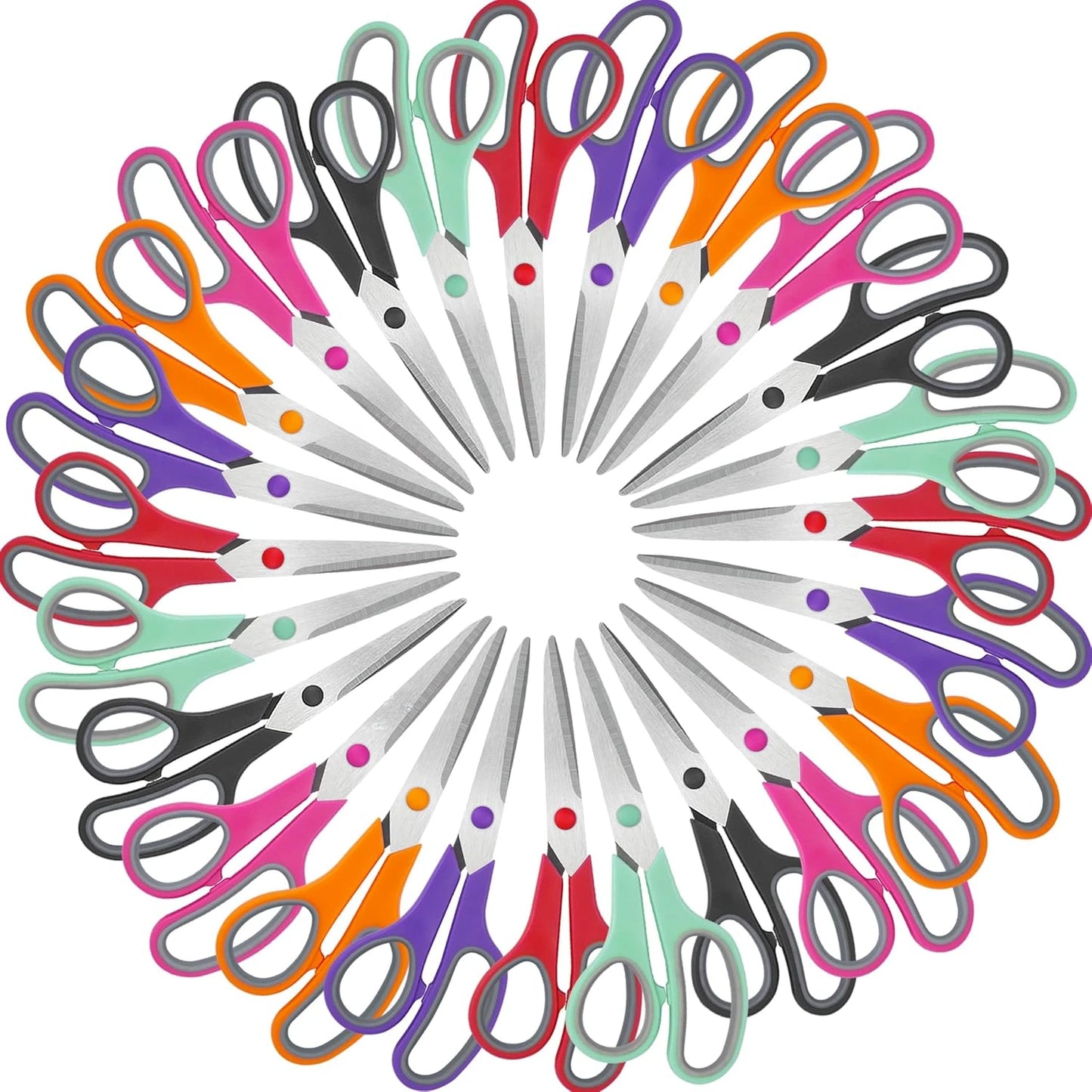 8" Scissors All Purpose 6 Pack - Comfort-Grip Sharp