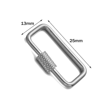 5pcs Stainless Steel Oval Star Buckle Carabiner Screw Lock Clasps For DIY Key ring Keychain Jewelry Making Supplies Accessories