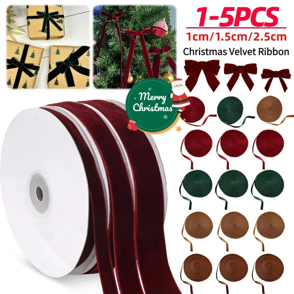 1/1.5/2.5cm Velvet Ribbon For Handmade Bow Making