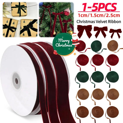 1/1.5/2.5cm Velvet Ribbon For Handmade Bow Making