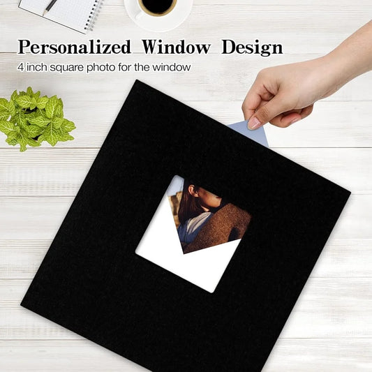 Large Self Adhesive Photo Album Scrapbook Linen Cover 40 Pages Magnetic DIY Memory Book