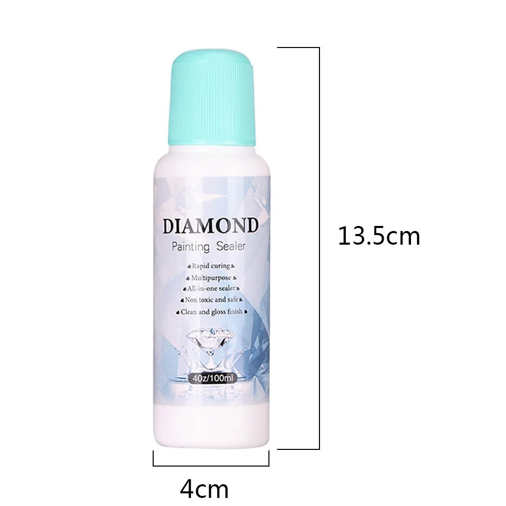 1-5Pcs 100ml Diamond Painting Sealer Conserver Permanent Hold Shine Effect 5D Brightener Glue