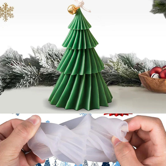 Pack of 2 Christmas Tree Silicone Candle Moulds