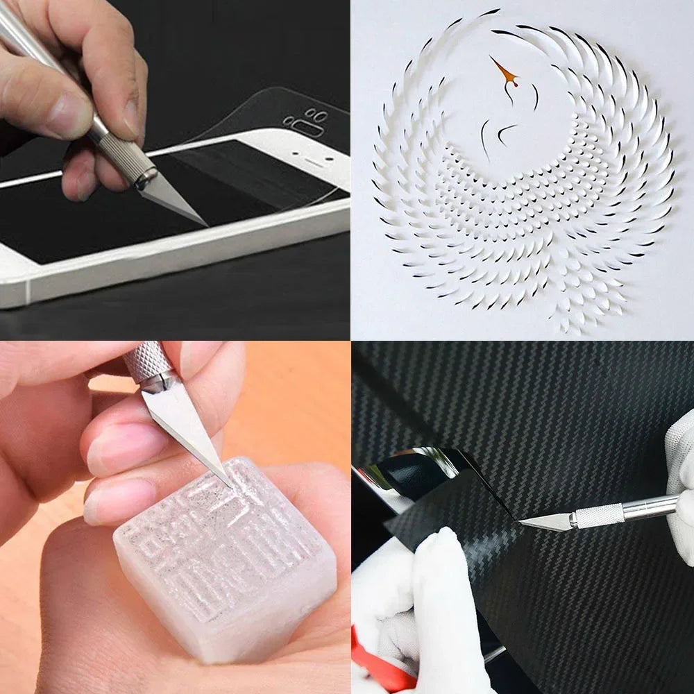 Metal Carving Scalpel Tools Kit Anti-Slip Blades Engraving Craft knives