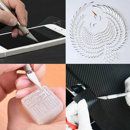 Metal Carving Scalpel Tools Kit Anti-Slip Blades Engraving Craft knives