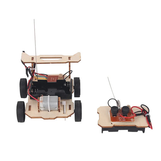 Wooden RC Car Kit DIY Vehicle Model Teaching Learning STEM Project