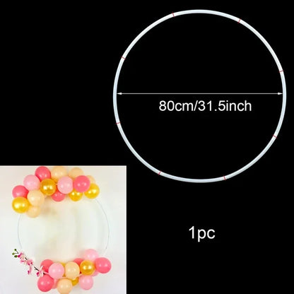 60/80/100cm plastic artificial flower wreath frame arch bow balloon flowers