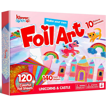 JOYFY Foil Art Kit Arts & Crafts Supplies Mess Free Coloring Foil Foam Stickers Creative