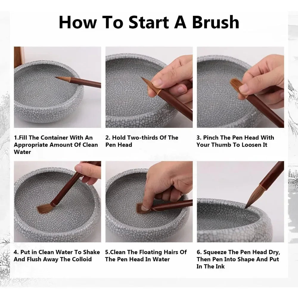 6pcs Calligraphy brush - Painting brush Watercolor brush set, writing Sumi Maobi