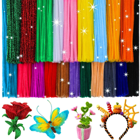 2000PCS Pipe Cleaners Chenille Stem 20 Assorted Colors