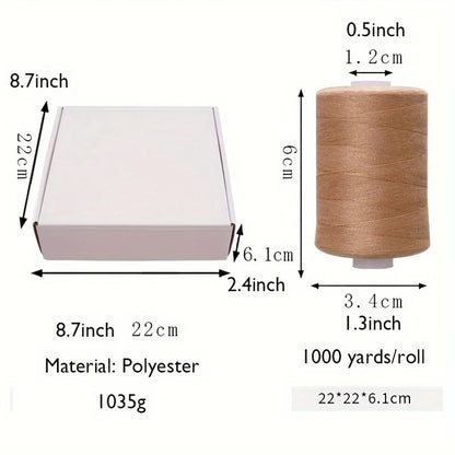 Sewing Thread 36 Polyester for Sewing Machine, Hand Stitching, Quilting Set of 1000 yds Per Spool All Purpose