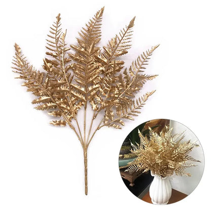 Simulation Leaf Wreath Artificial Plant Gold Silver Artificial Flower