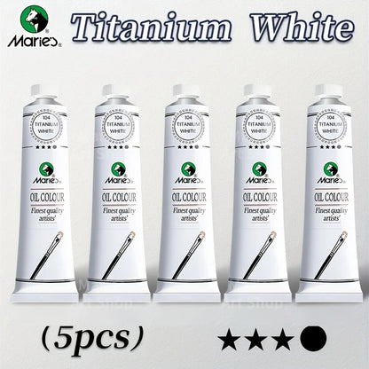 5pcs Marie's Oil Paints Set, 50ml (1.7fl. oz) x 5, Vibrant Colors