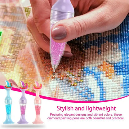 Vase Point Drill Pen Rhinestone Pens Shiny Painting Charm Pen Auto Dispensing Pen With Rhinestones And Box