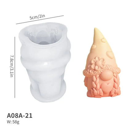 New Faceless Dwarf Silicone Molds 3D Gnome Fondant Scented Candle Clay Plaster Resin