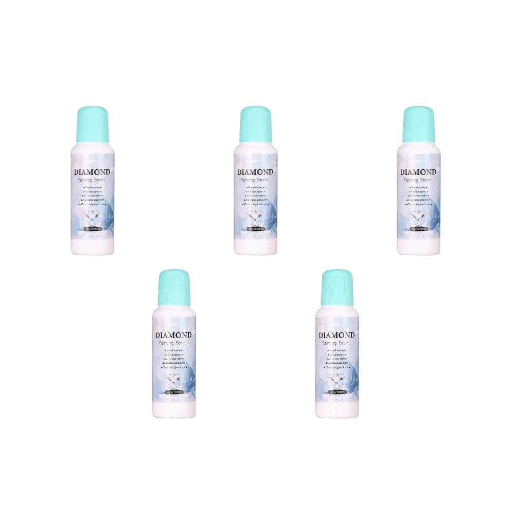 1-5Pcs 100ml Diamond Painting Sealer Conserver Permanent Hold Shine Effect 5D Brightener Glue