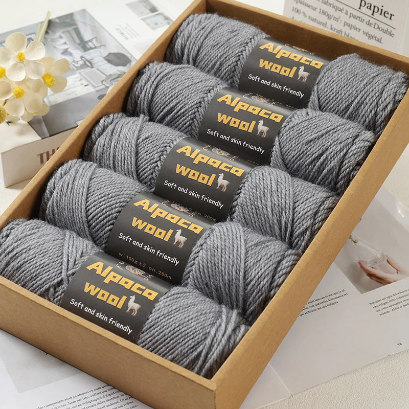 Alpaca Wool Yarn 500g DIY Knitting Kit 245 Stick Needle Thick Warm Yarn