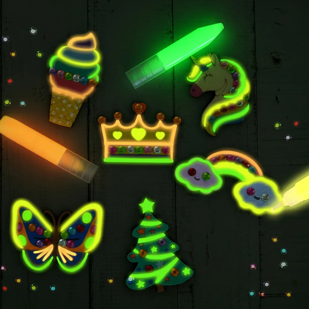 DIY Wooden Magnets Kit for Kids Glow in The Dark