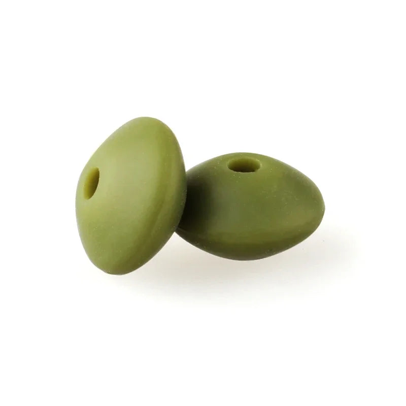 50/100pcs Silicone Lentil Beads 12mm Abacus Loose Focal Beads For Jewelry Making