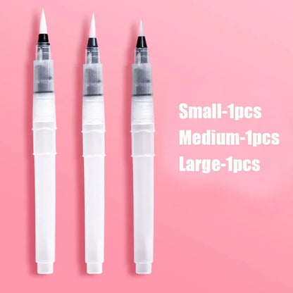 3/7pcs Watercolor Brush Pens Water Storage Function Painting Brushes For Watercolor