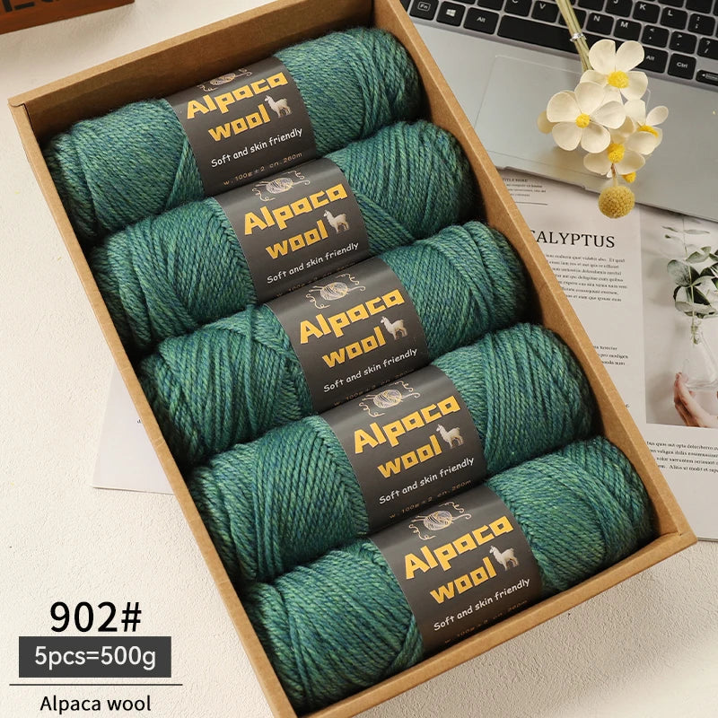 Alpaca Wool Yarn 500g DIY Knitting Kit 245 Stick Needle Thick Warm Yarn