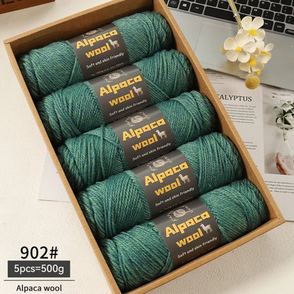 Alpaca Wool Yarn 500g DIY Knitting Kit 245 Stick Needle Thick Warm Yarn