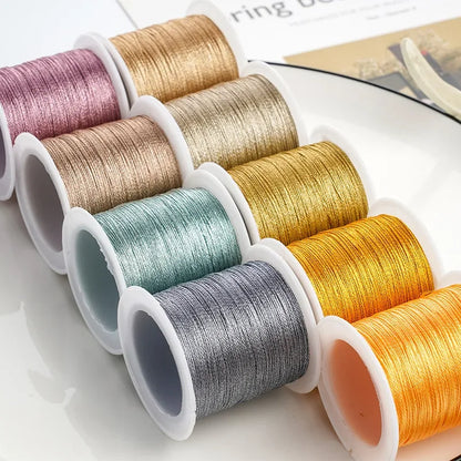 0.4mm 50m Nylon Gold Silver Thread Jewelry Cord Wire For DIY Bracelet Beading