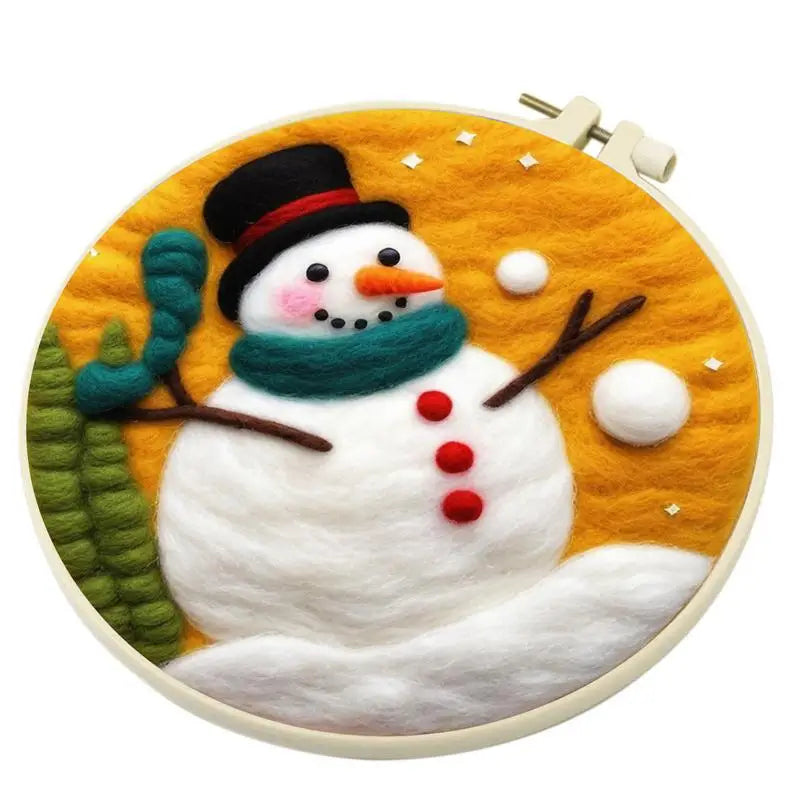 Needle Point Kits Cartoon Wool Embroidery Kit Felting Supplies Christmas Handmade Kit