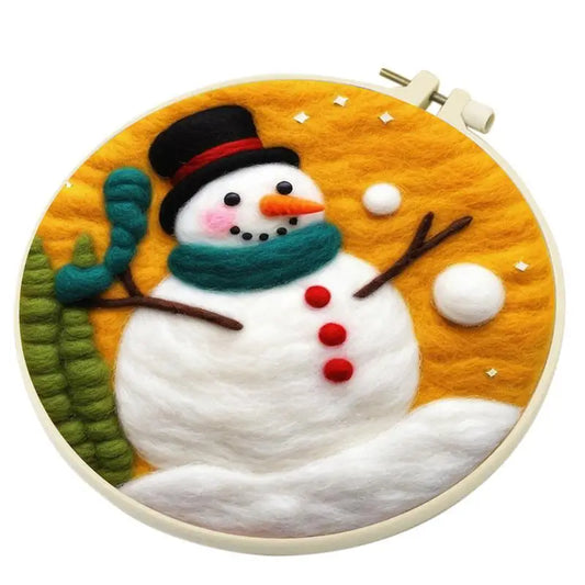 Needle Point Kits Cartoon Wool Embroidery Kit Felting Supplies Christmas Handmade Kit
