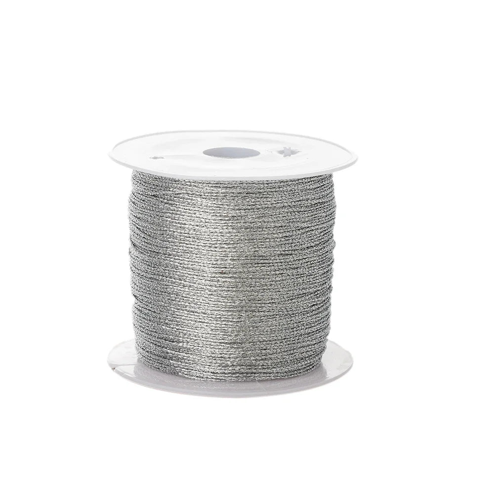 0.4mm 50m Nylon Gold Silver Thread Jewelry Cord Wire For DIY Bracelet Beading