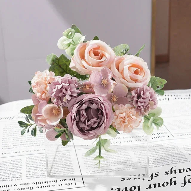 7 heads high quality peony Artificial flowers silk peonies bouquet Rose hydrangea