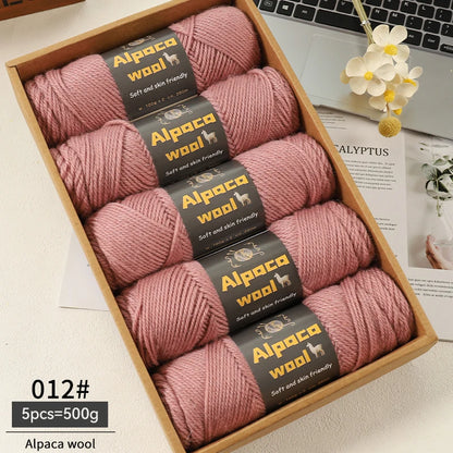 Alpaca Wool Yarn 500g DIY Knitting Kit 245 Stick Needle Thick Warm Yarn