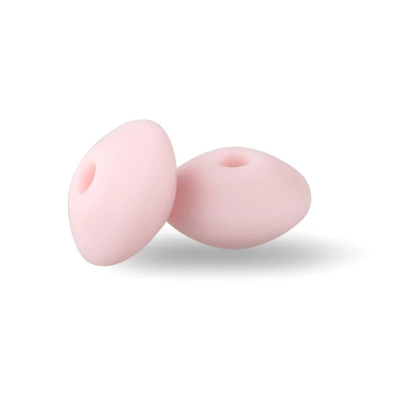 50/100pcs Silicone Lentil Beads 12mm Abacus Loose Focal Beads For Jewelry Making