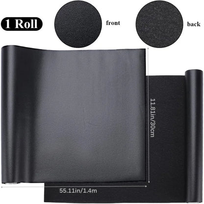 1pc 55 x 11.8” PU Leather Book Cloth Black for A4-A8 Books Binding Smooth Surface Polyurethane Coated Non-Woven