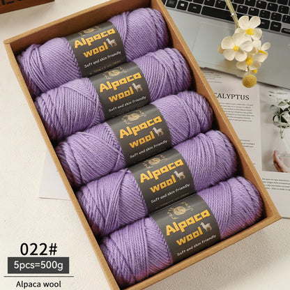 Alpaca Wool Yarn 500g DIY Knitting Kit 245 Stick Needle Thick Warm Yarn