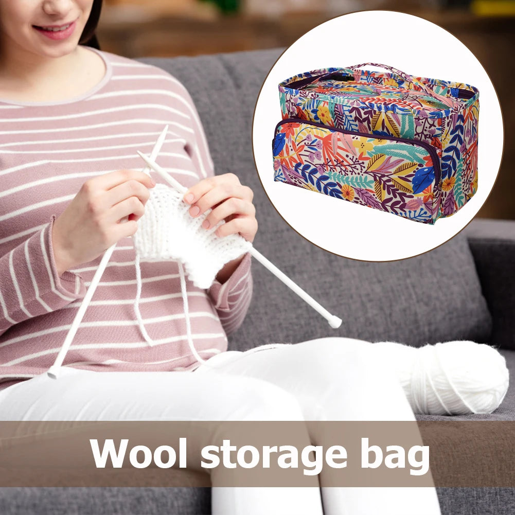 Wool Crochet Hooks Bags Oxford Cloth Knitting Thread Yarn Printing Storage Tote