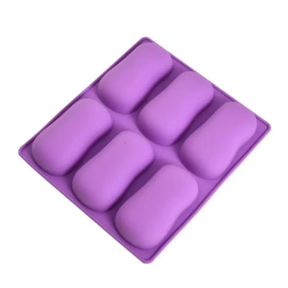 6 Hole Handmade Soap Making Mold Food Grade Silicone Resin Plaster Molds DIY Chocolate Baking Supplies