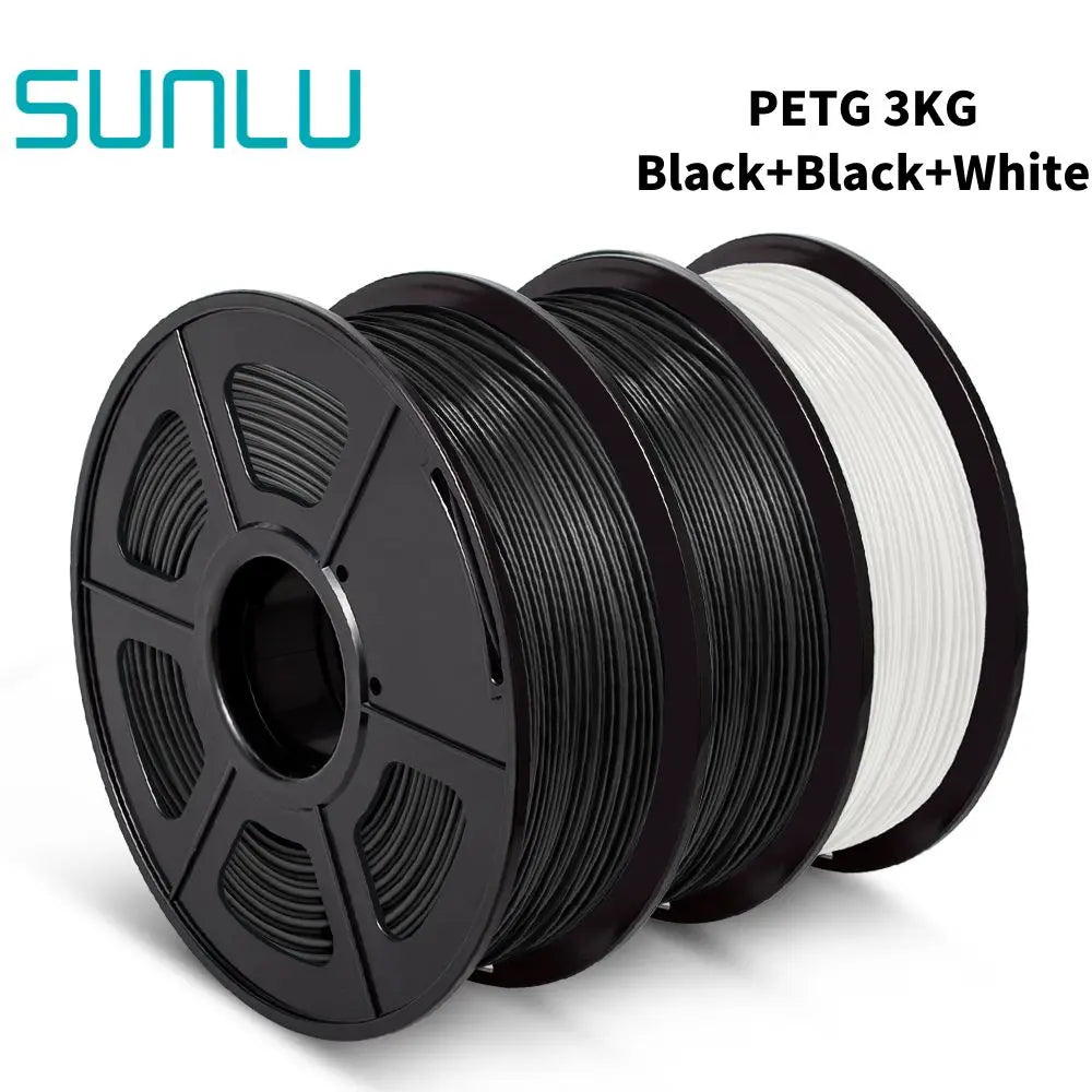 SUNLU PETG 3D Filament 1KG 3 Rolls 1.75mm +/-0.02MM 3D Printing Neatly Wound Vacuum Packing