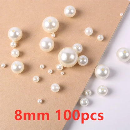 500pcs 3 4 6 8 10 mm Imitation Pearl Beads With Hole Beading Accessories Acrylic Spacer Beads Jewelry Making